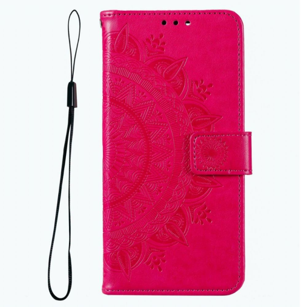 Flip Case Für Samsung Galaxy M33 5G Mit Kordel Sonnenriemen-mandala
