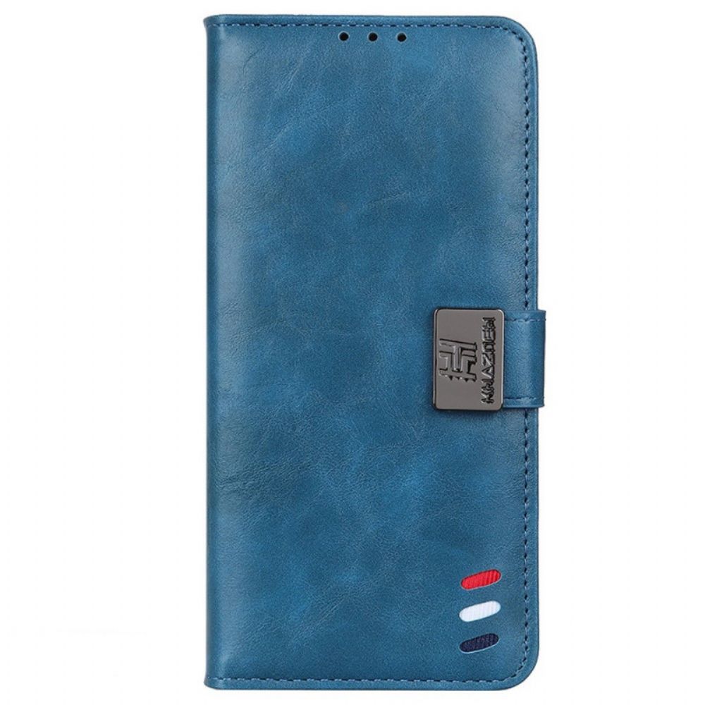 Lederhüllen Für Samsung Galaxy M33 5G Tricolor Silberverschluss
