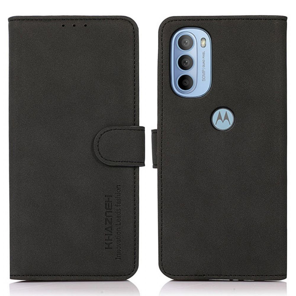 Flip Case Für Moto G31 / Moto G41 Khazneh Modischer Ledereffekt