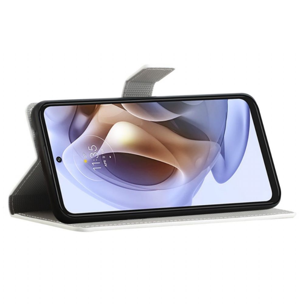 Flip Case Für Moto G31 / Moto G41 Ledereffekt Mit Litschi-narbung