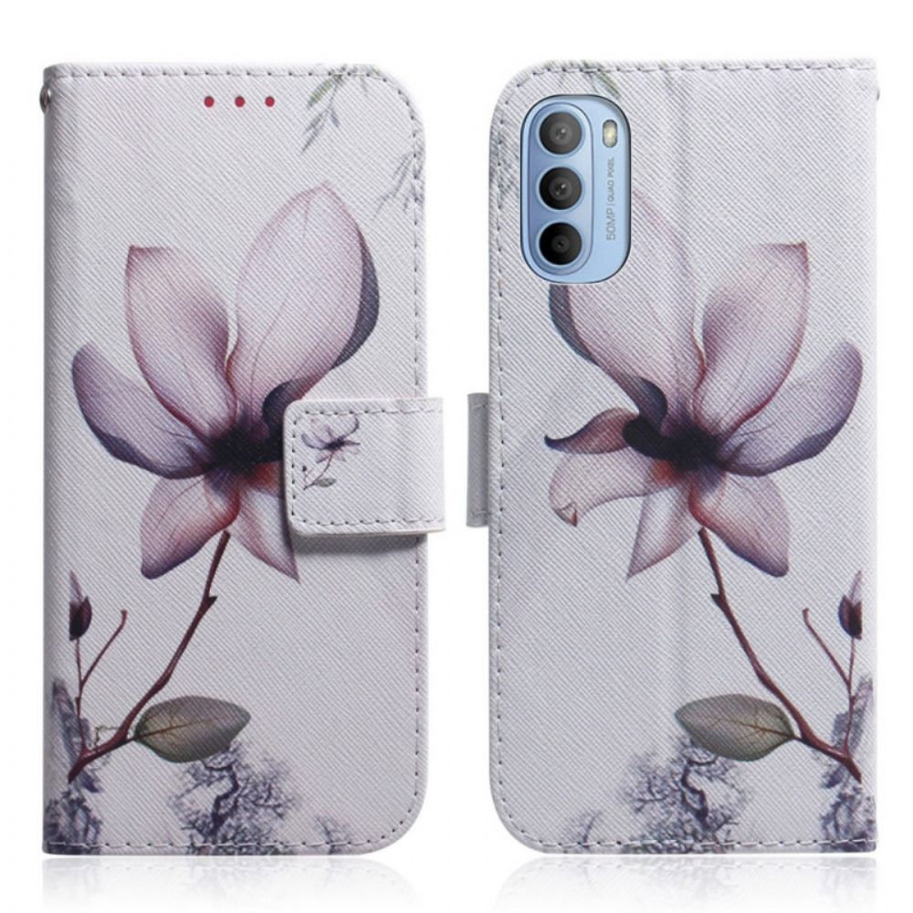 Lederhüllen Für Moto G31 / Moto G41 Alte Rosenblüte