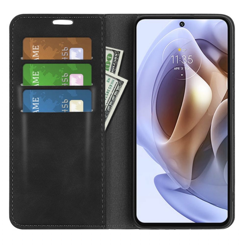 Schutzhülle Für Moto G31 / Moto G41 Flip Case Seidenweicher Ledereffekt