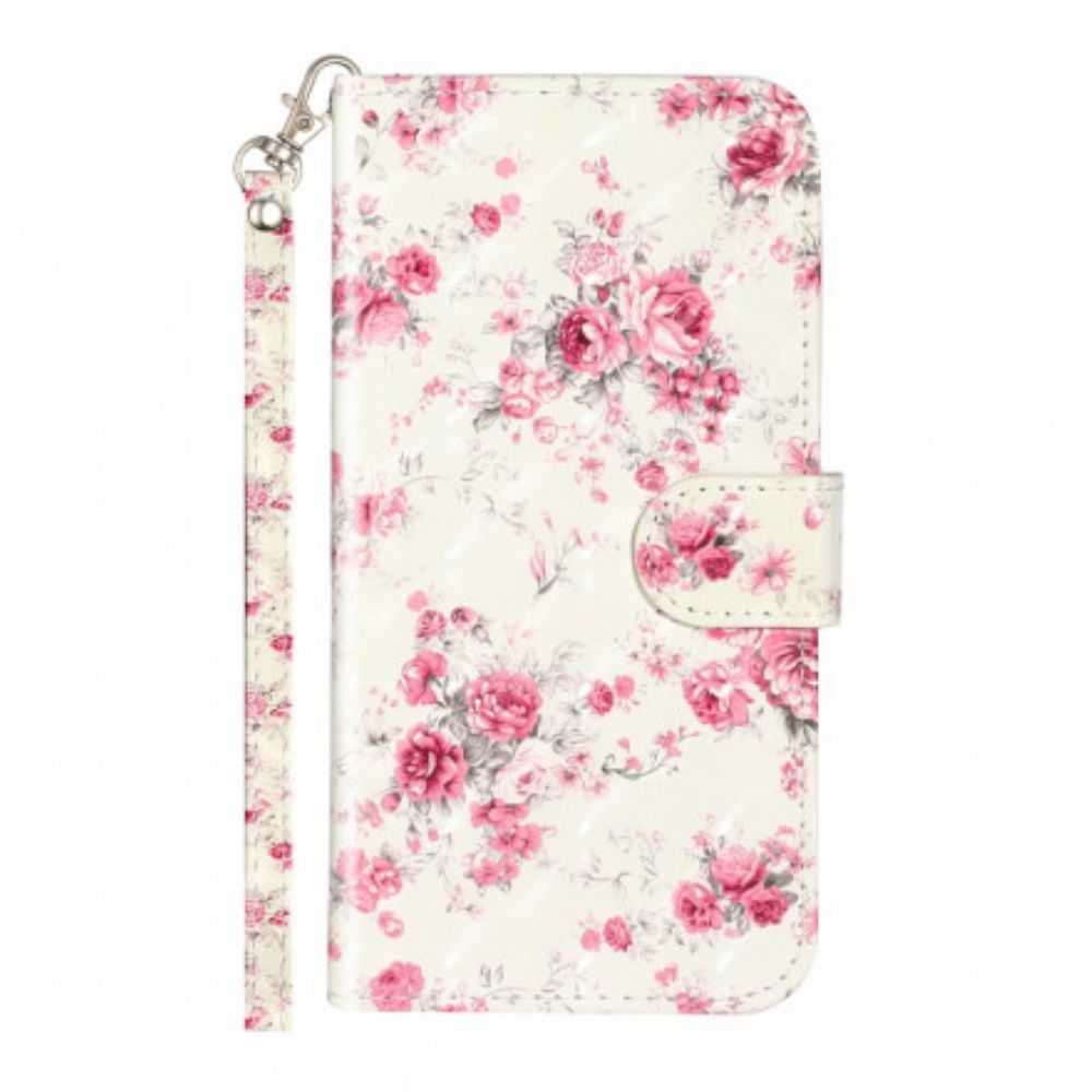 Flip Case Für iPhone XS Max Mit Kordel Blumen Lichtflecken Mit Riemen