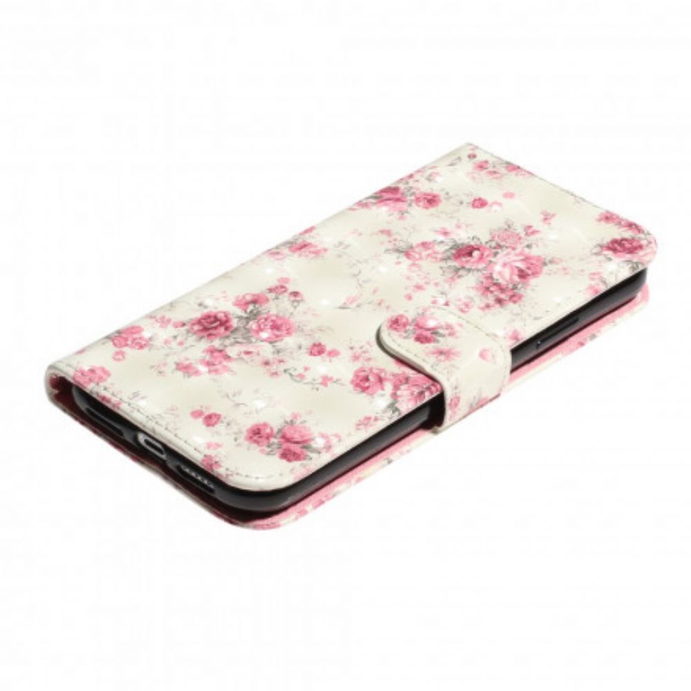 Flip Case Für iPhone XS Max Mit Kordel Blumen Lichtflecken Mit Riemen