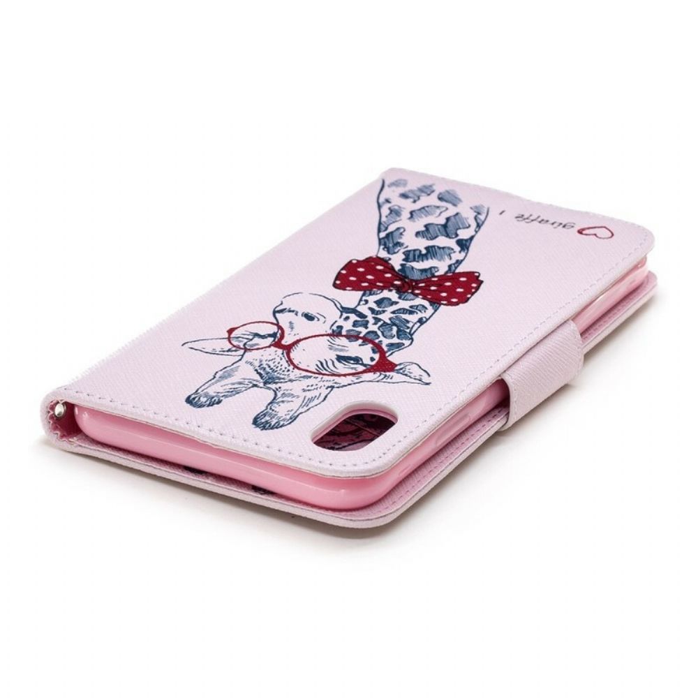 Flip Case Für iPhone XS Max Smarte Giraffe