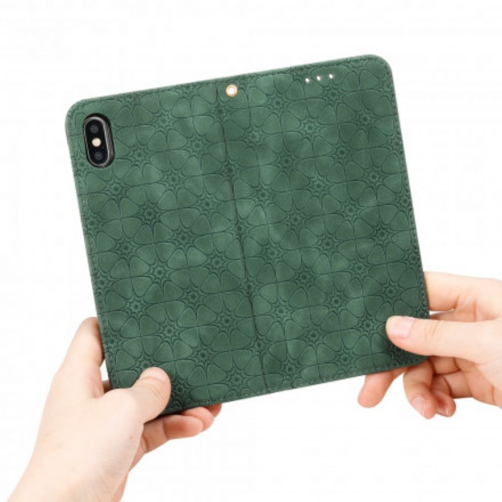 Schutzhülle Für iPhone XS Max Flip Case Barockblumen