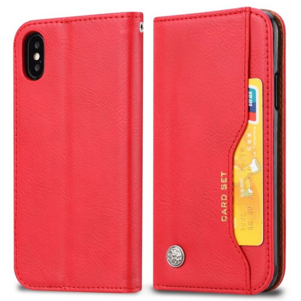Schutzhülle Für iPhone XS Max Flip Case Kartenetui Aus Kunstleder