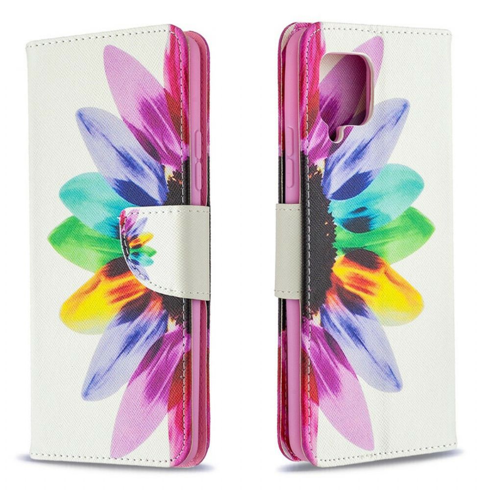 Flip Case Für Samsung Galaxy A42 5G Aquarell Blume