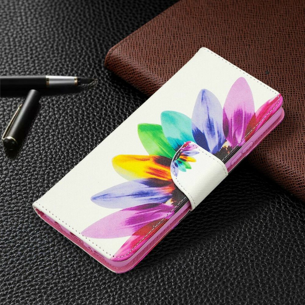 Flip Case Für Samsung Galaxy A42 5G Aquarell Blume