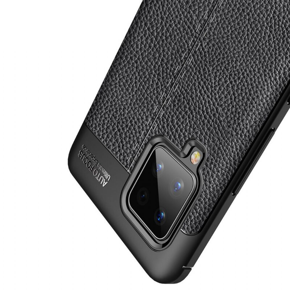 Hülle Für Samsung Galaxy A42 5G Doppellinie Litschi-leder-effekt