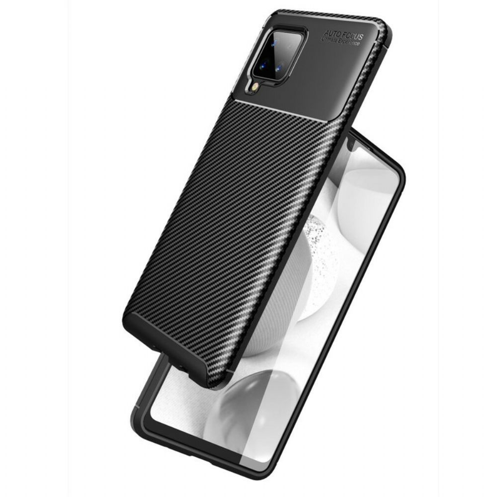 Hülle Für Samsung Galaxy A42 5G Flexible Kohlefaserstruktur