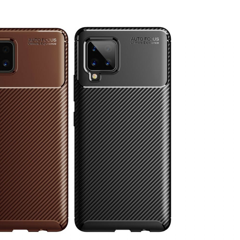 Hülle Für Samsung Galaxy A42 5G Flexible Kohlefaserstruktur