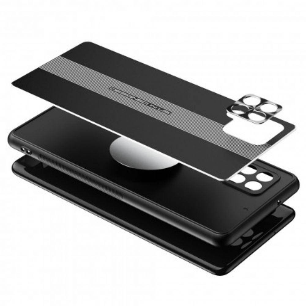 Hülle Für Samsung Galaxy A42 5G Metalleffekt Und Integrierter Magnet