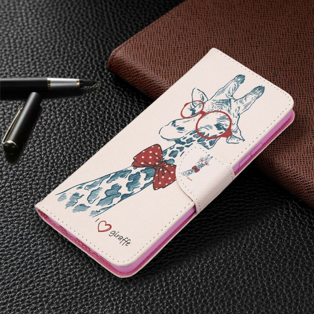Lederhüllen Für Samsung Galaxy A42 5G Nerdige Giraffe