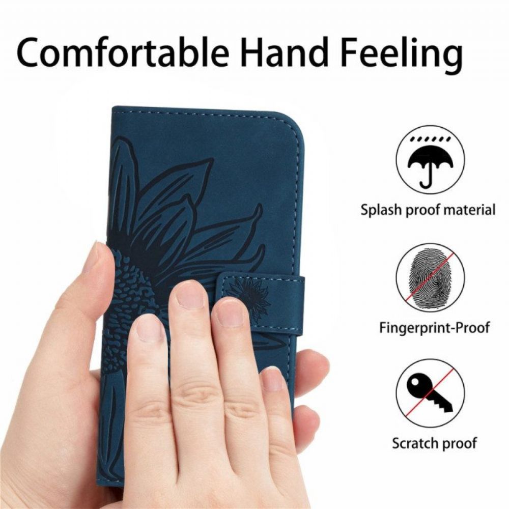 Flip Case Für Xiaomi 13 Pro Blume Mit Schlüsselband