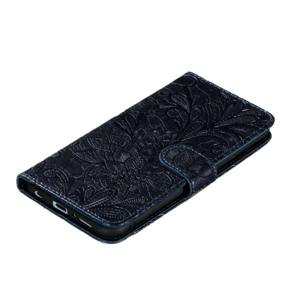 Flip Case Für Samsung Galaxy A21s Mit Kordel Stammes-riemenblumen