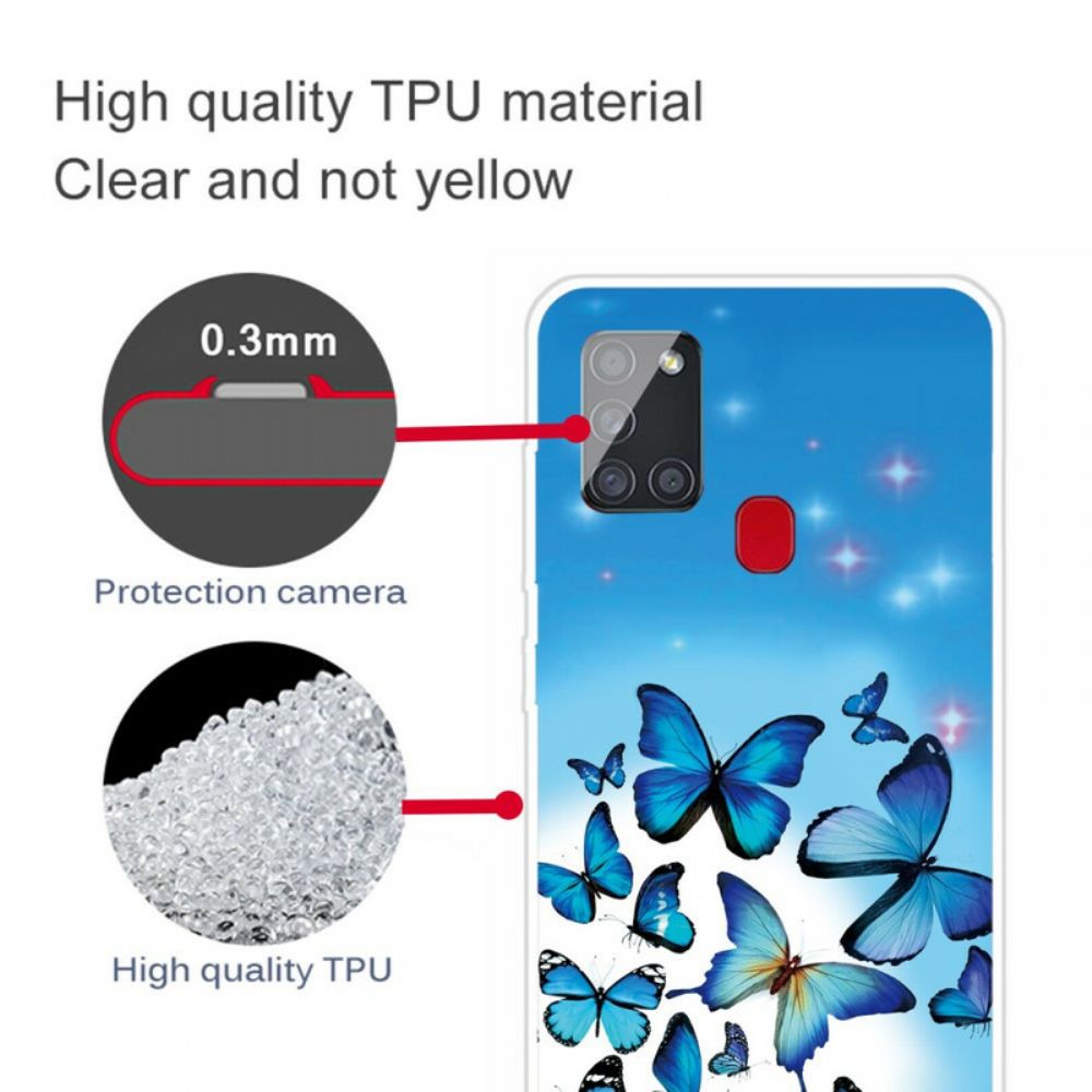 Hülle Für Samsung Galaxy A21s Schmetterlinge Schmetterlinge