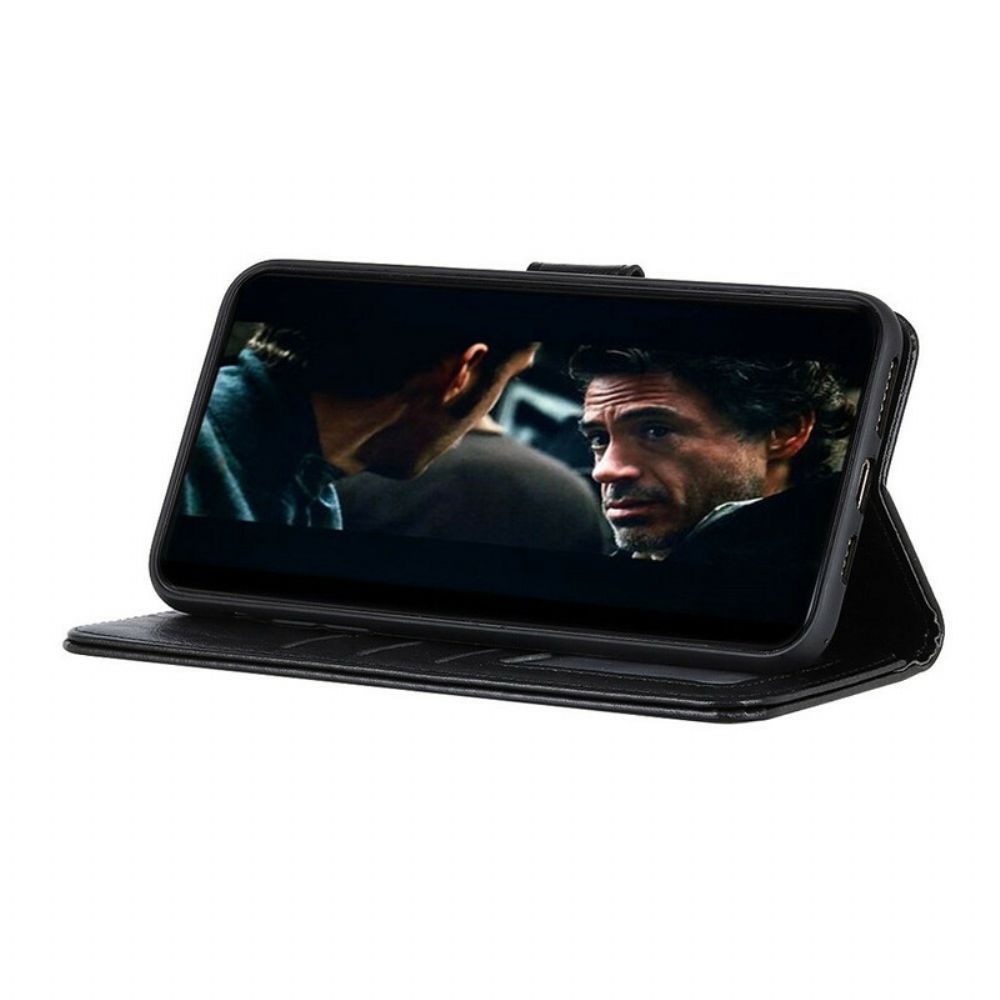 Lederhüllen Für Samsung Galaxy A21s Flip Case Glänzende Vorderklappe In Lederoptik