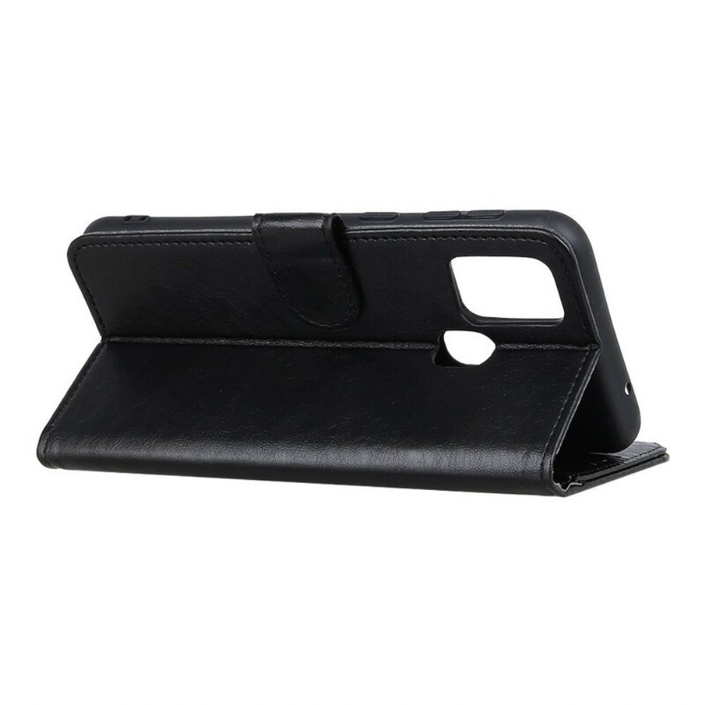 Lederhüllen Für Samsung Galaxy A21s Flip Case Glänzende Vorderklappe In Lederoptik