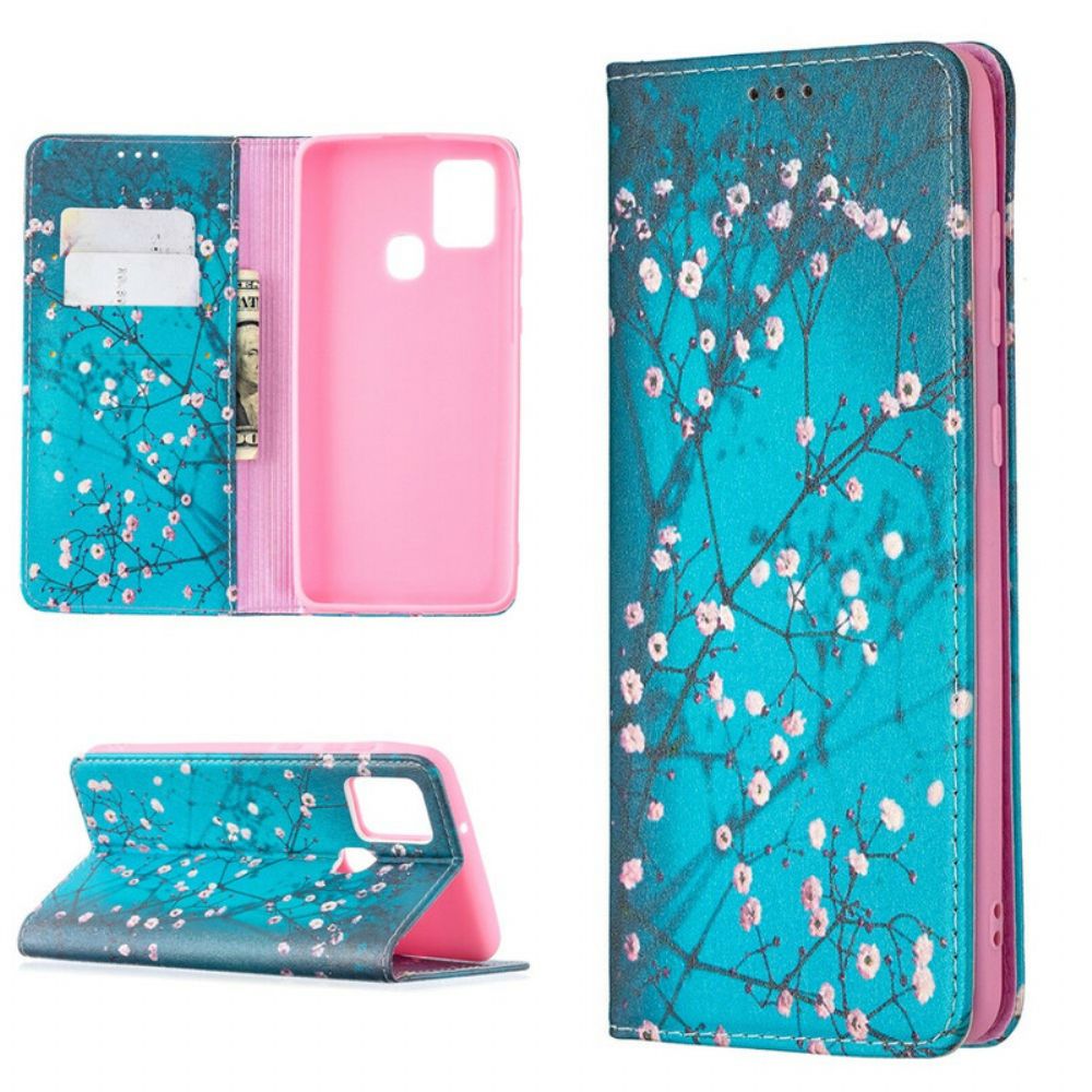 Schutzhülle Für Samsung Galaxy A21s Flip Case Blühende Zweige