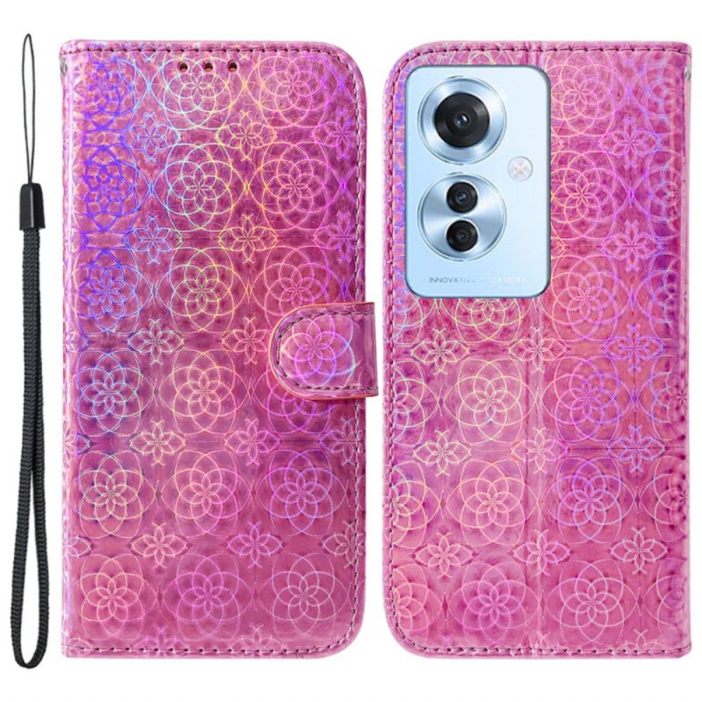 Lederhüllen Oppo Reno 11f 5g Handyhülle Riemchen-disco-stil