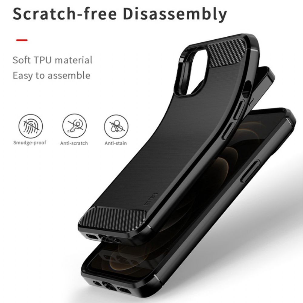 Hülle Für iPhone 14 Plus Mofi Gebürstete Kohlefaser