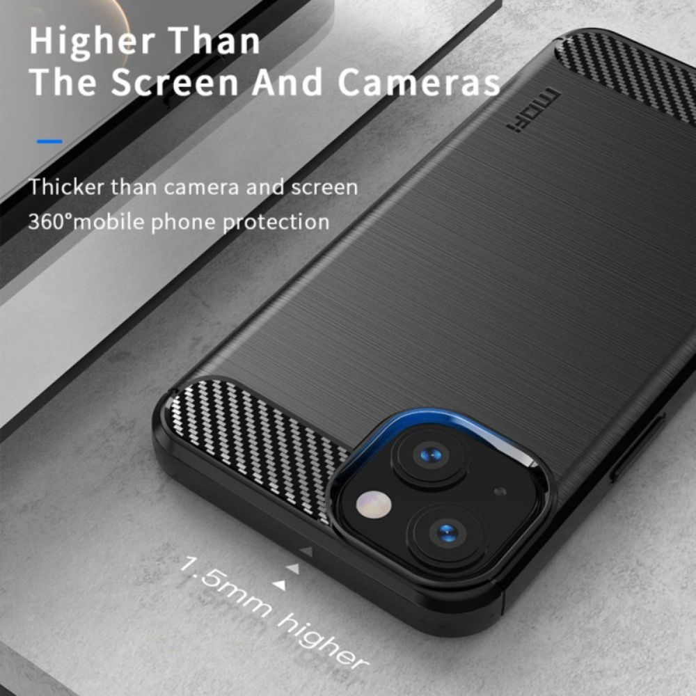 Hülle Für iPhone 14 Plus Mofi Gebürstete Kohlefaser