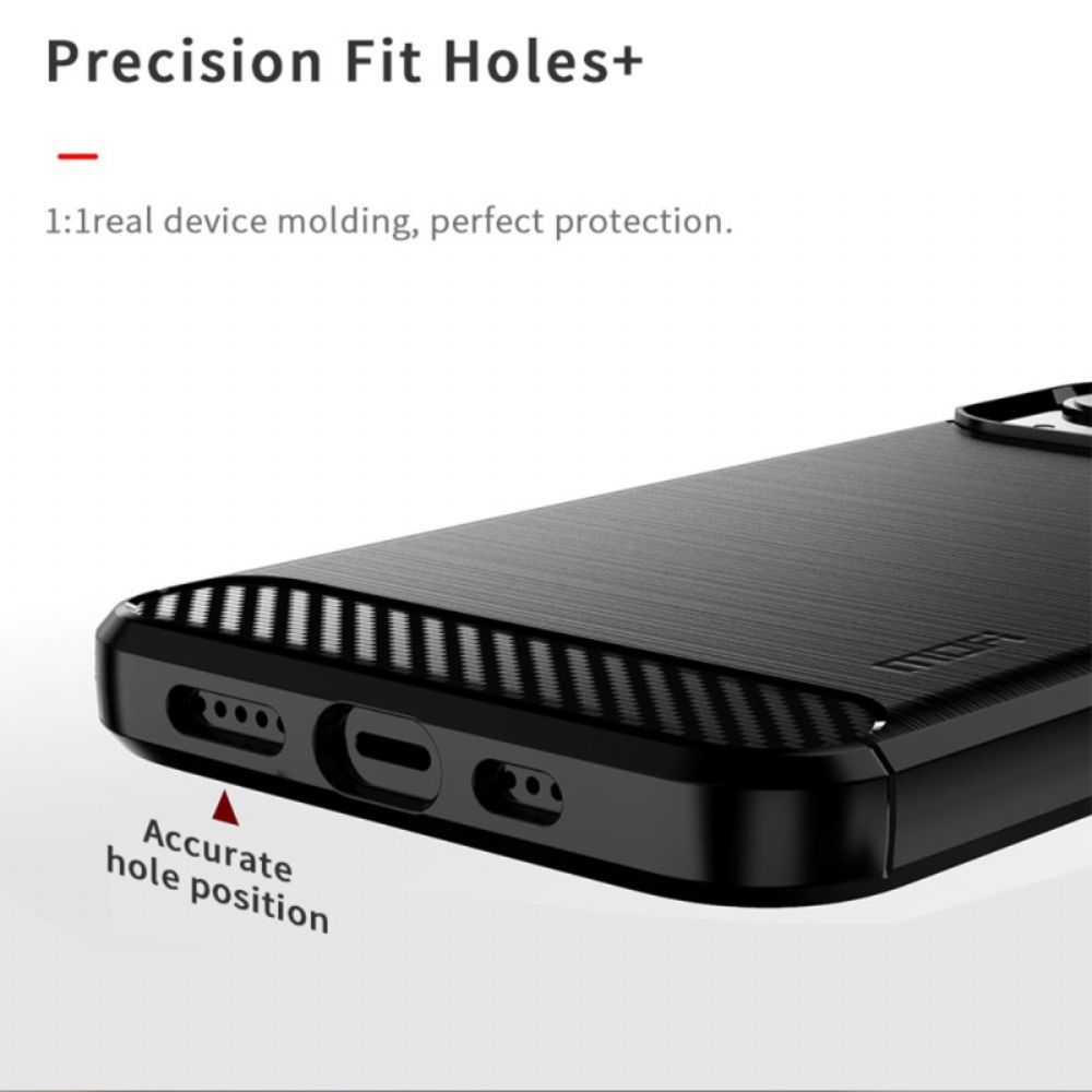 Hülle Für iPhone 14 Plus Mofi Gebürstete Kohlefaser