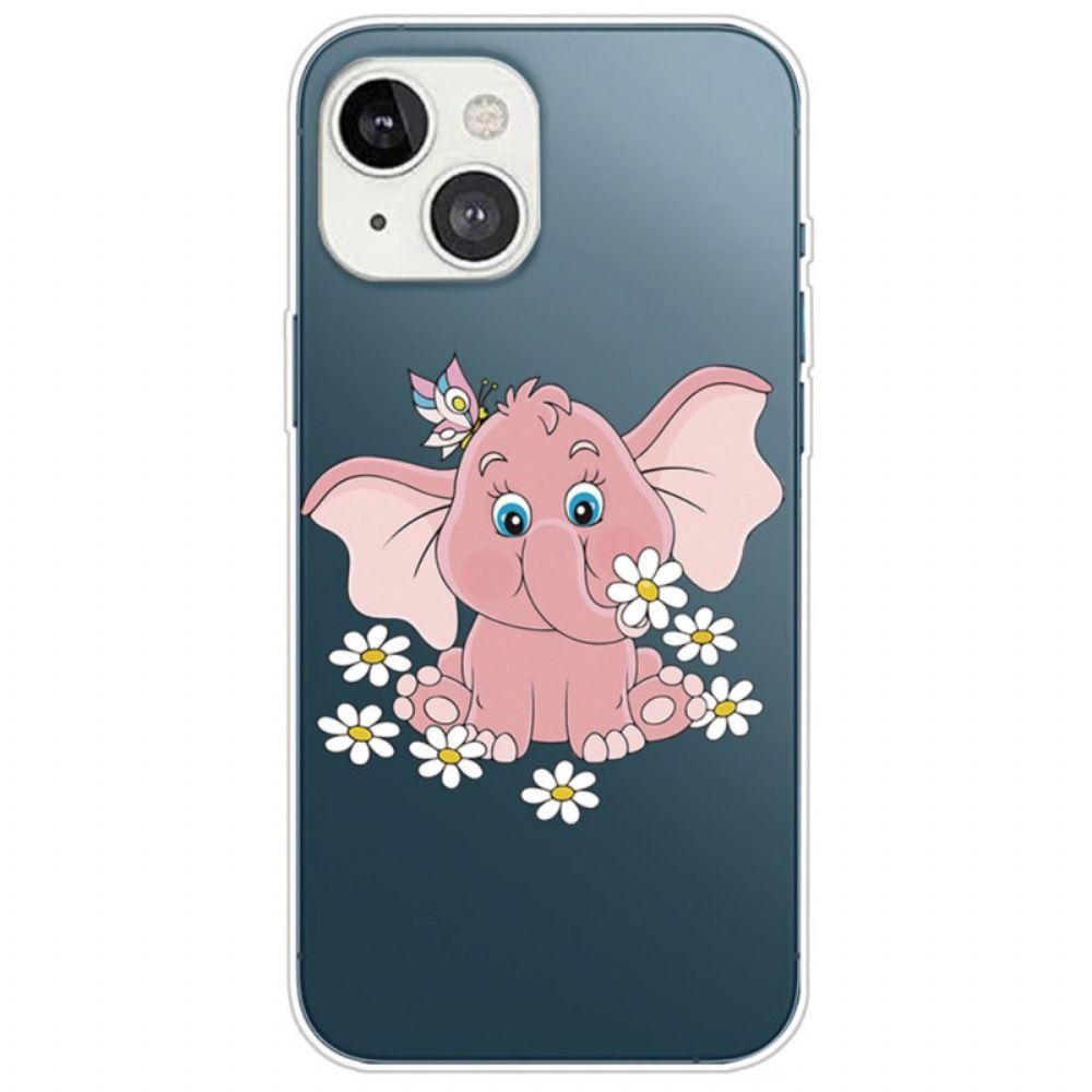 Hülle Für iPhone 14 Plus Rosa Elefant Transparent