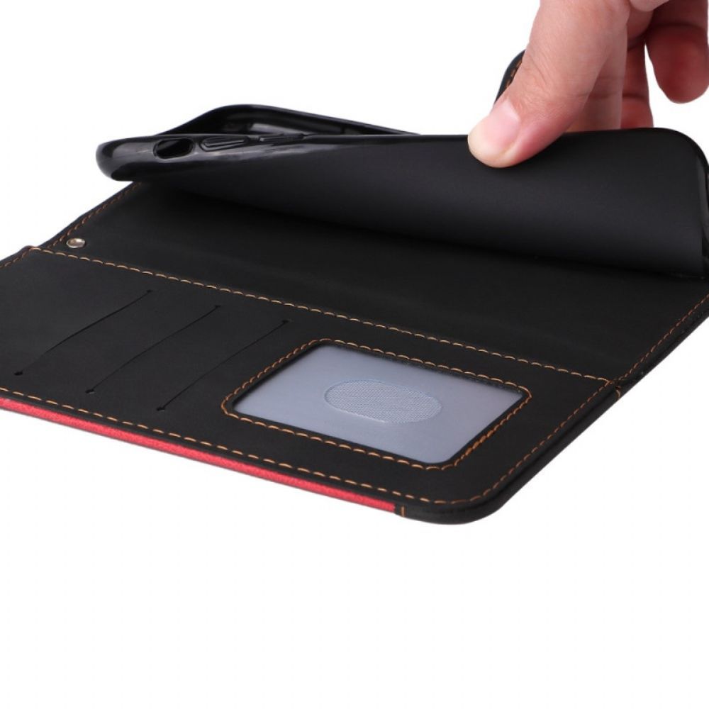 Lederhüllen Für iPhone 14 Plus Trikolore Mit Riemen