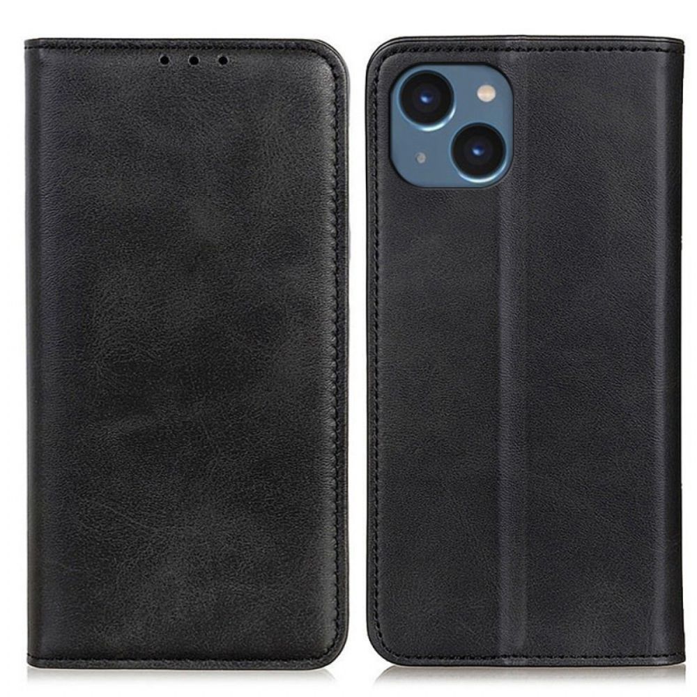 Schutzhülle Für iPhone 14 Plus Flip Case Mattes Spaltleder