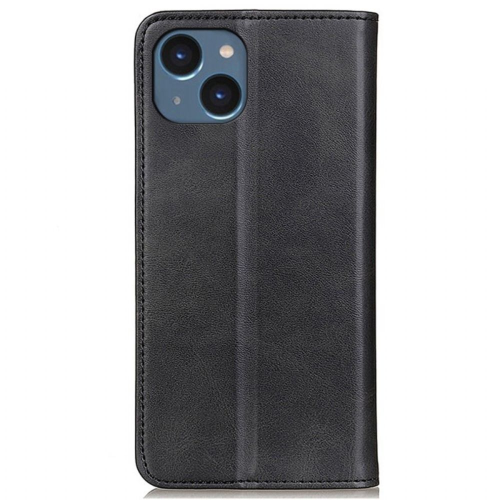 Schutzhülle Für iPhone 14 Plus Flip Case Mattes Spaltleder