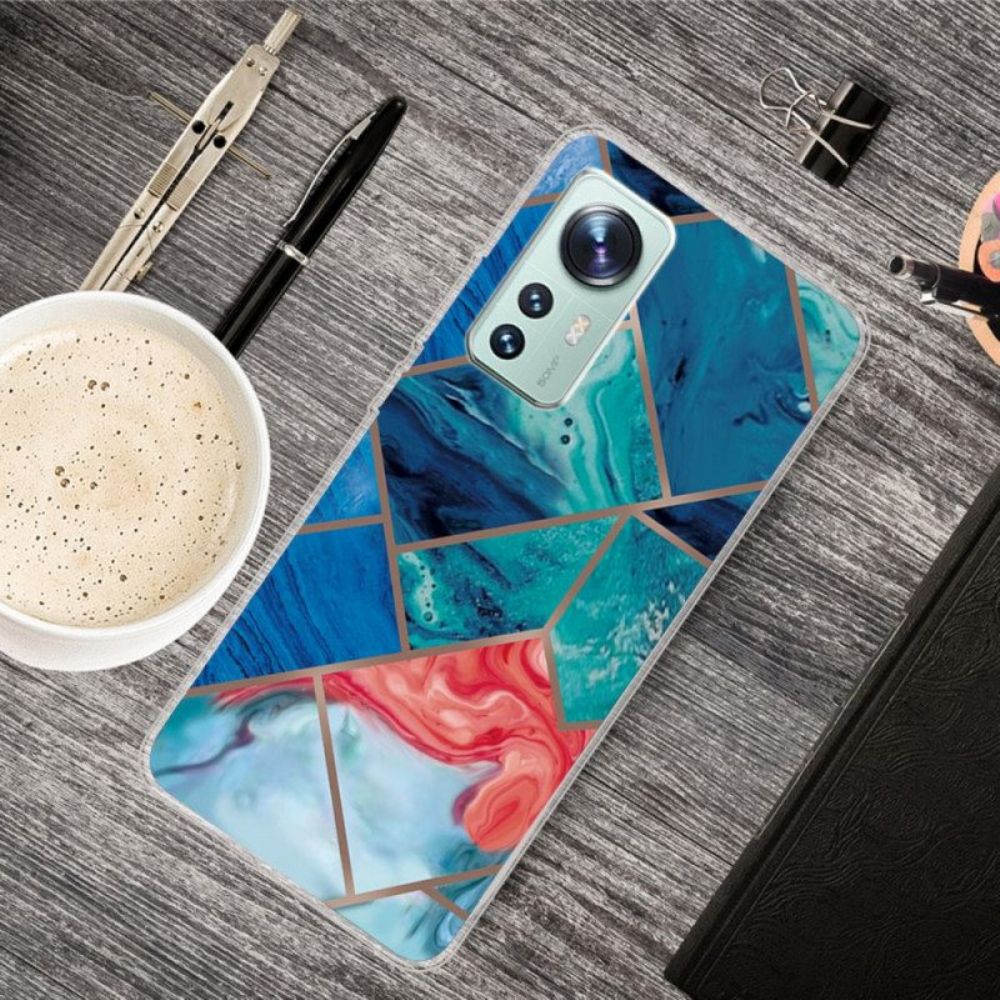 Handyhülle Für Xiaomi 12 / 12X Geometrischer Marmor Ablehnen