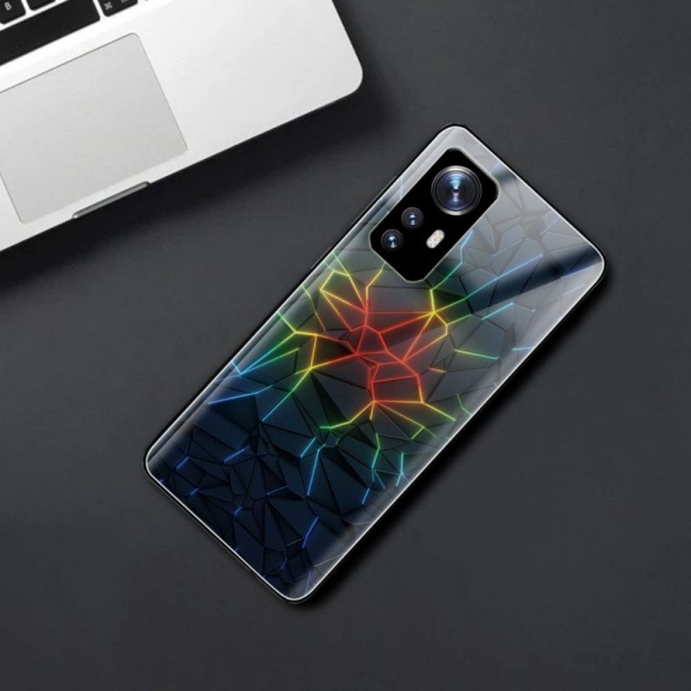 Hülle Für Xiaomi 12 / 12X Geometrie Aus Gehärtetem Glas