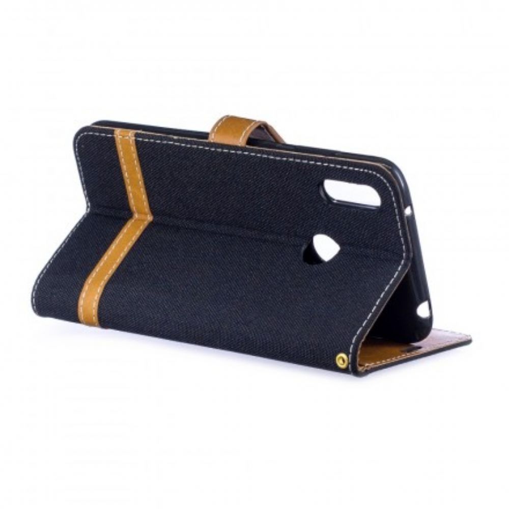 Flip Case Für Huawei Y7 2024 Mit Kordel Armband In Stoff- Und Lederoptik
