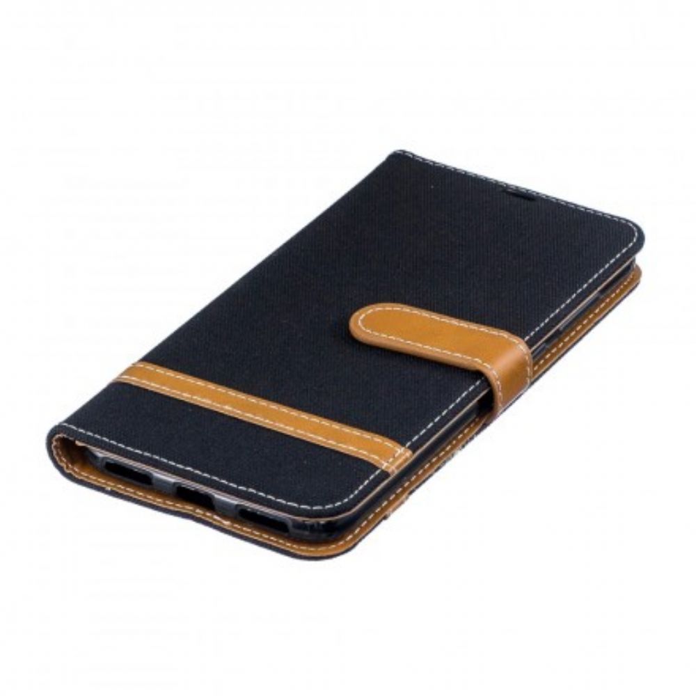 Flip Case Für Huawei Y7 2024 Mit Kordel Armband In Stoff- Und Lederoptik