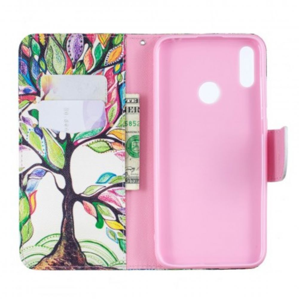 Lederhüllen Für Huawei Y7 2024 Farbiger Baum