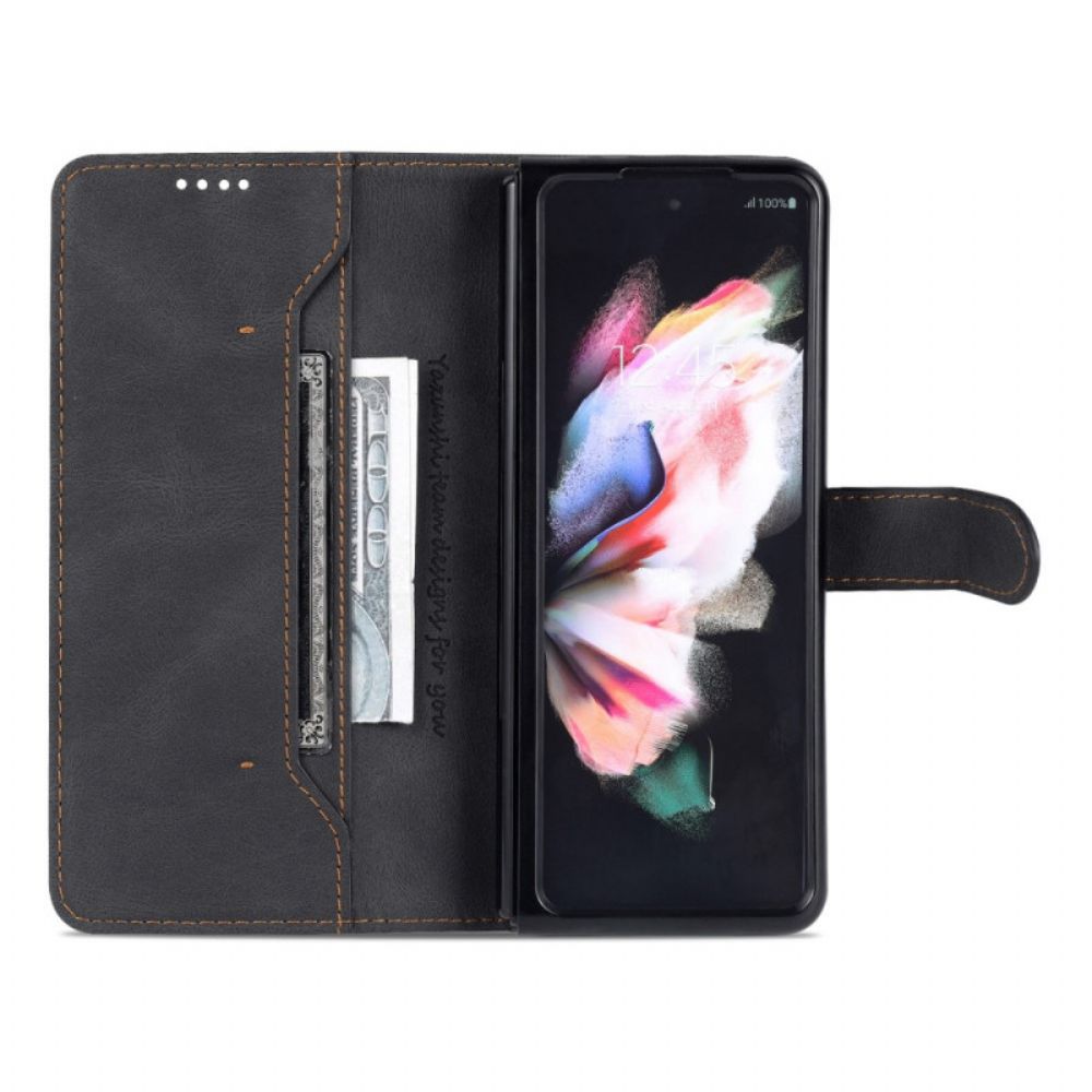 Flip Case Für Samsung Galaxy Z Fold 3 5G Azns-lederstil