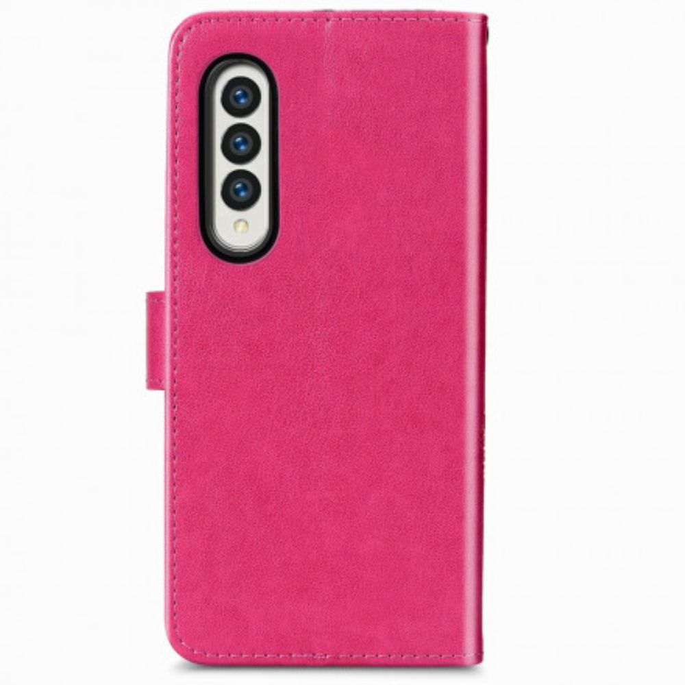 Flip Case Für Samsung Galaxy Z Fold 3 5G Blumendesign Mit Lanyard