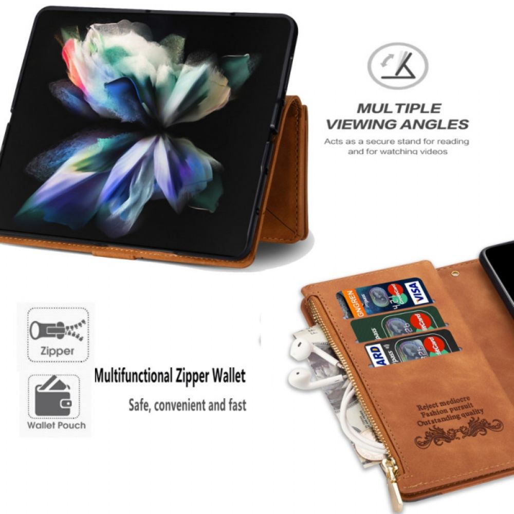 Flip Case Für Samsung Galaxy Z Fold 3 5G Mit Geldbörse