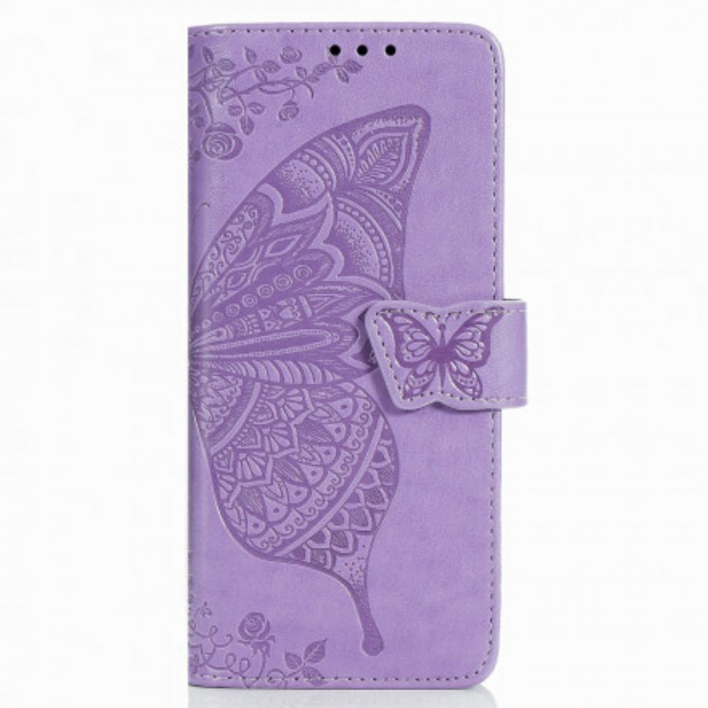 Flip Case Für Samsung Galaxy Z Fold 3 5G Schmetterlingsdesign Mit Lanyard