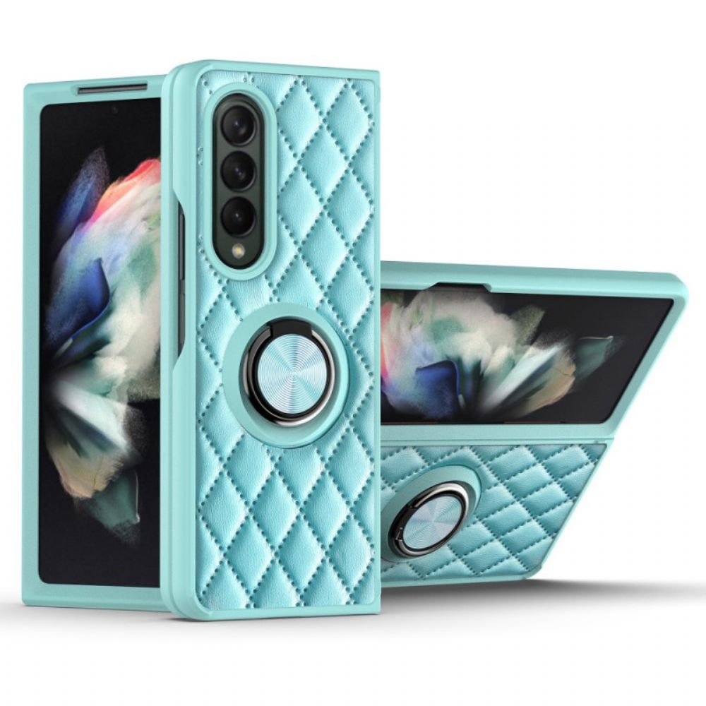 Handyhülle Für Samsung Galaxy Z Fold 3 5G Gepolstert Mit Ring-support