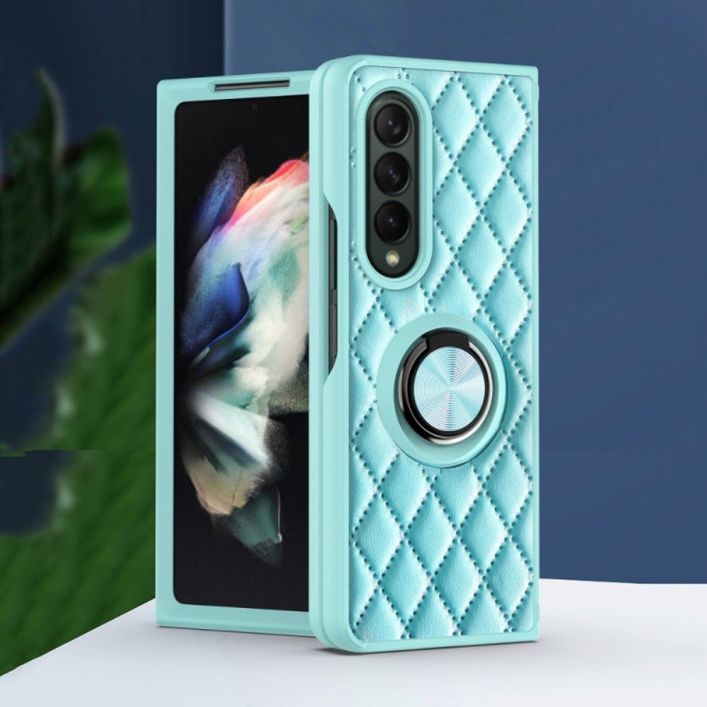 Handyhülle Für Samsung Galaxy Z Fold 3 5G Gepolstert Mit Ring-support