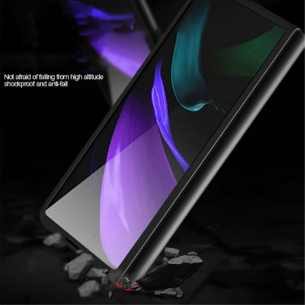 Handyhülle Für Samsung Galaxy Z Fold 3 5G Linie Kohlefaser
