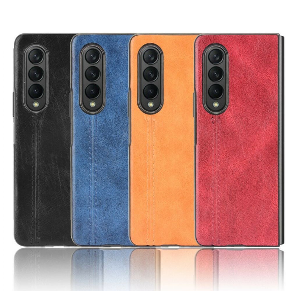 Handyhülle Für Samsung Galaxy Z Fold 3 5G Nähte Lederoptik