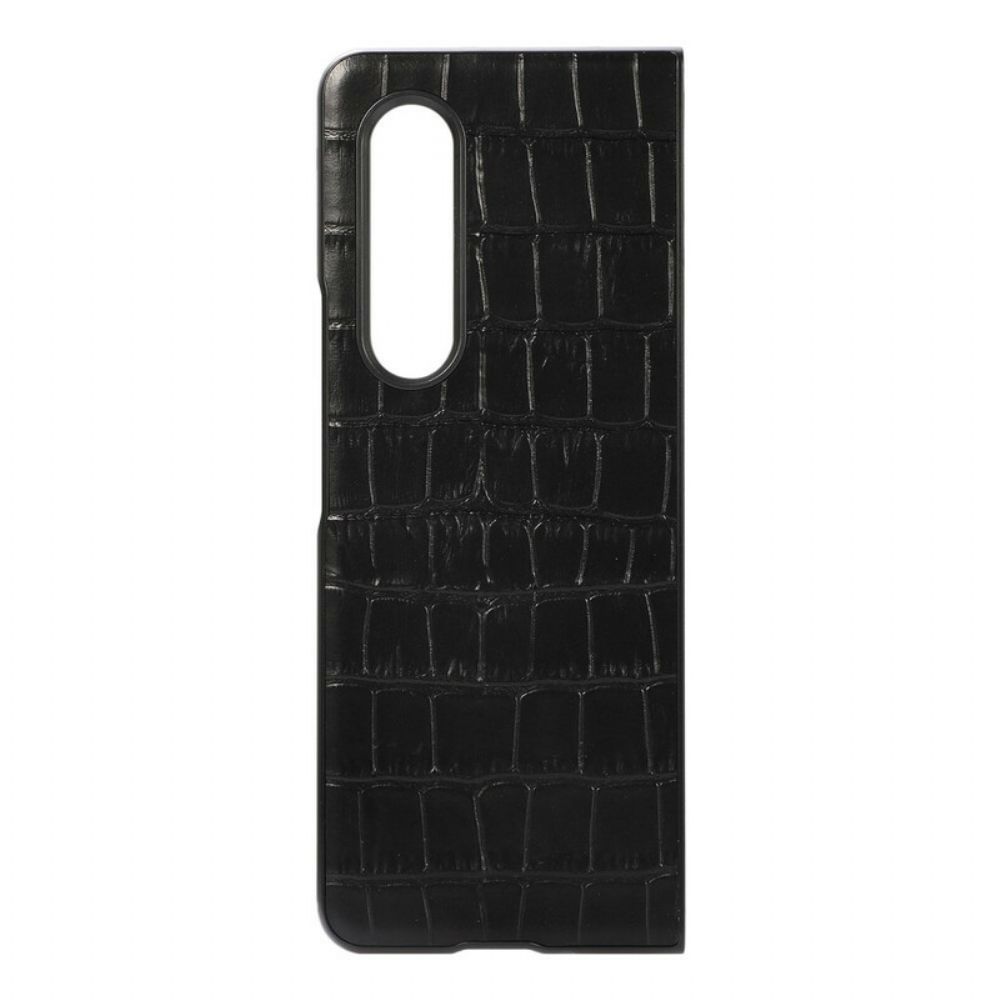 Hülle Für Samsung Galaxy Z Fold 3 5G Echtes Krokodilleder