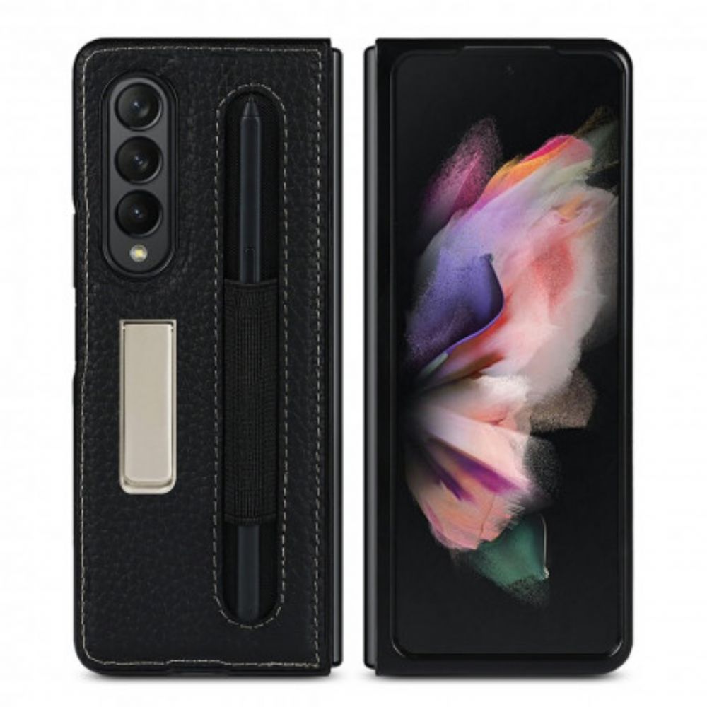Hülle Für Samsung Galaxy Z Fold 3 5G Litschi-lederrücken