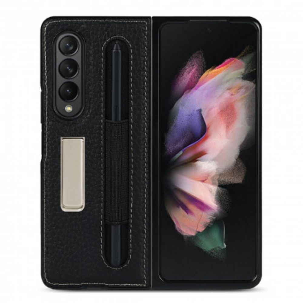 Hülle Für Samsung Galaxy Z Fold 3 5G Litschi-lederrücken