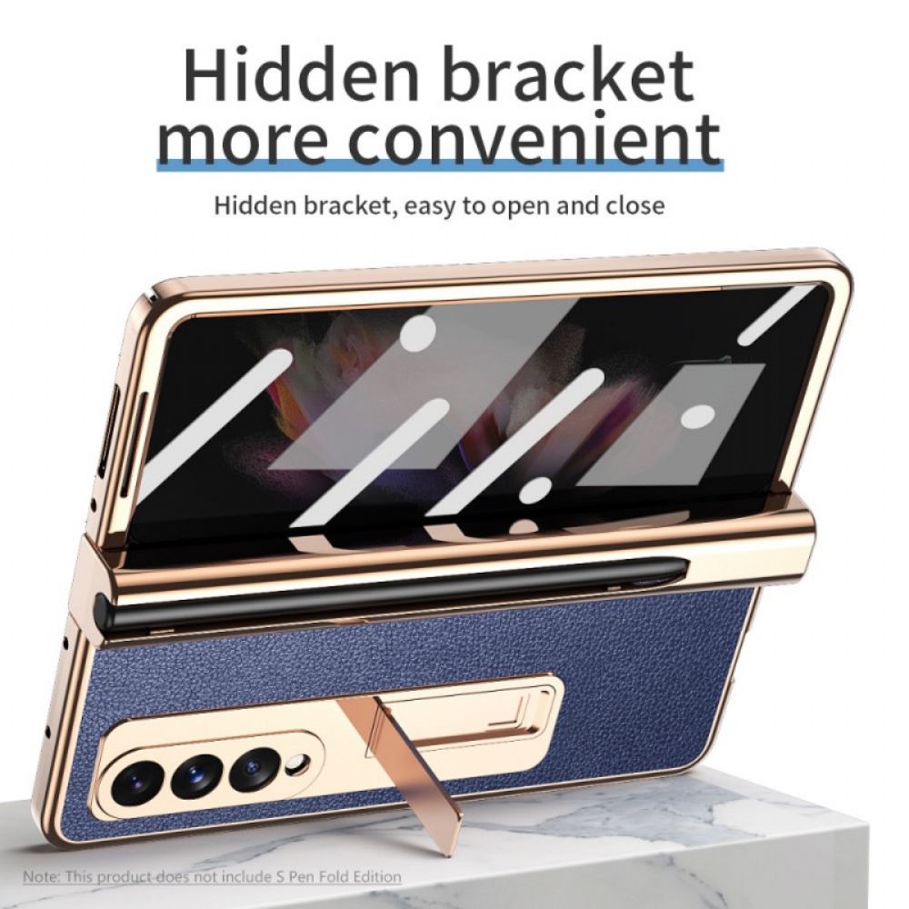 Hülle Für Samsung Galaxy Z Fold 3 5G Multifunktionales Litschi-leder
