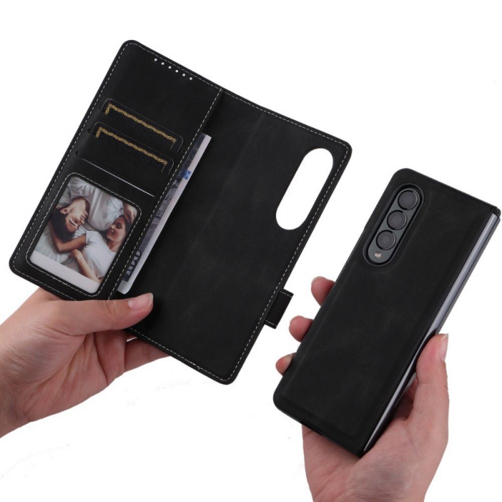 Hülle Lederhüllen Für Samsung Galaxy Z Fold 3 5G Vintage Abnehmbar